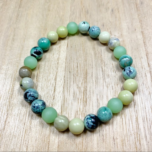 Jasper - Turquoise and Sea Glass Chakra Bracelet - Picture 6 of 9